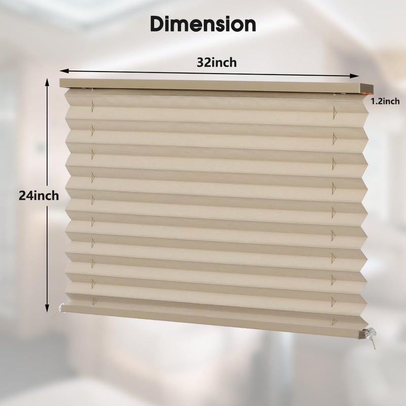 SEEYE RV Blinds, Blackout RV Curtains for Camper Window 32'' W * 24'' L RV Pleated Shades Camper Blinds with Aluminum Foil, RV Accessories Window Coverings for Travel Trailer Window Shade, Cappuccino - Image 3